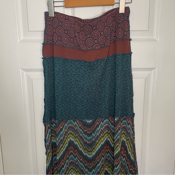 Anthropologie Weston Wear Mixed Print Bohemian Maxi Skirt Large - Picture 4 of 10